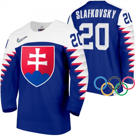 Slowakei Trikot Juraj Slafkovsky 20 2022 Winter Olympics Navy Authentic - Herren